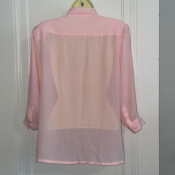 Vtg 80s/90s‎ Jean de Pierre light pink embroidered blouse - Picture 6 of 9